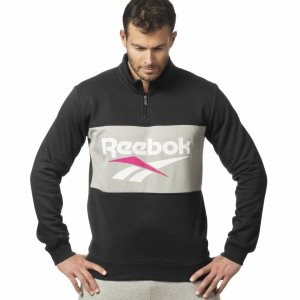 Reebok Classic Vector Quarter Zip Sweatshirt Herren - Schwarz - DE 285-JMH